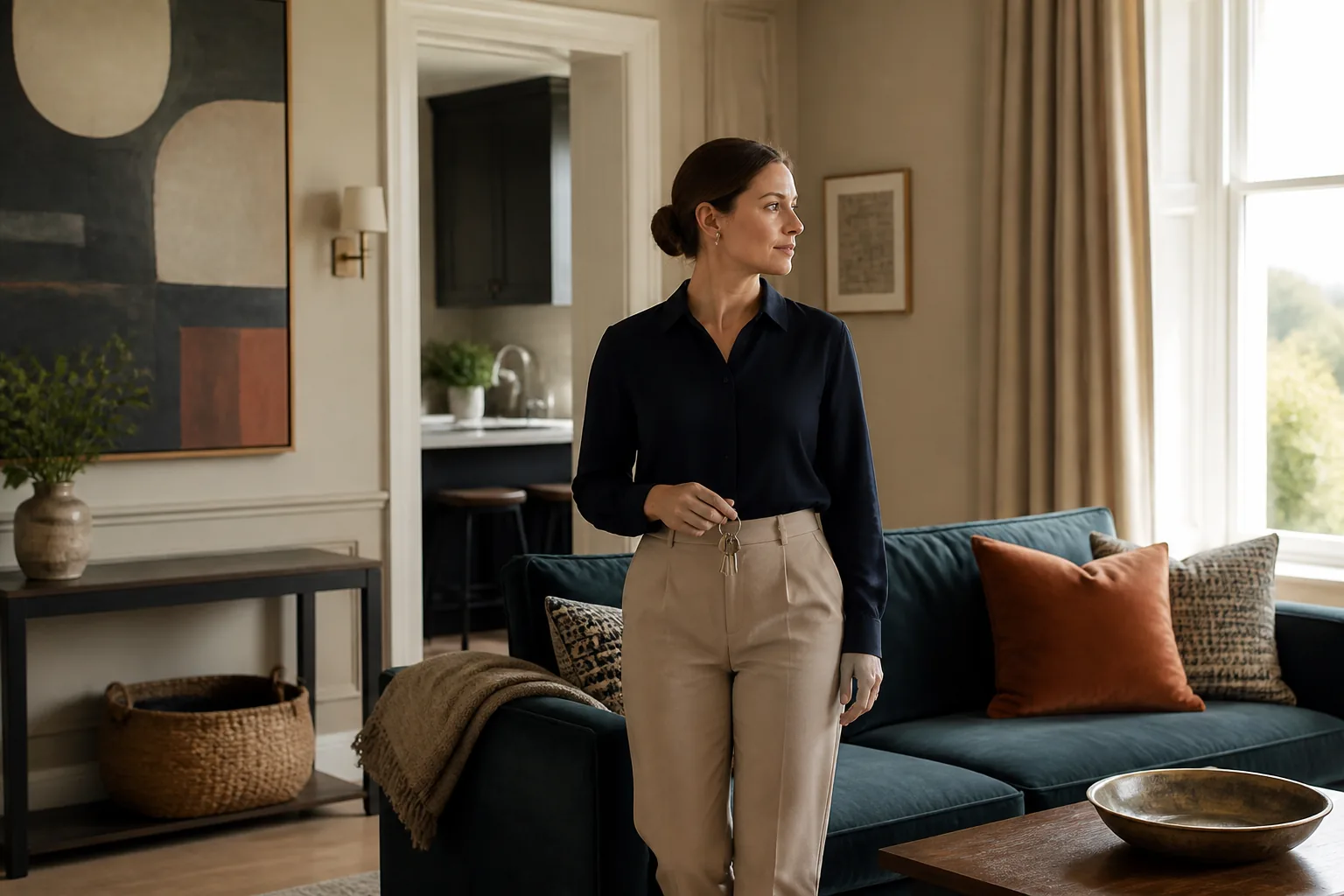 Property manager checking a guest-ready apartment